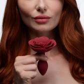 Bijou d'anus silicone rose rouge pour soumis - Sexshop SM Malins-Plaisirs