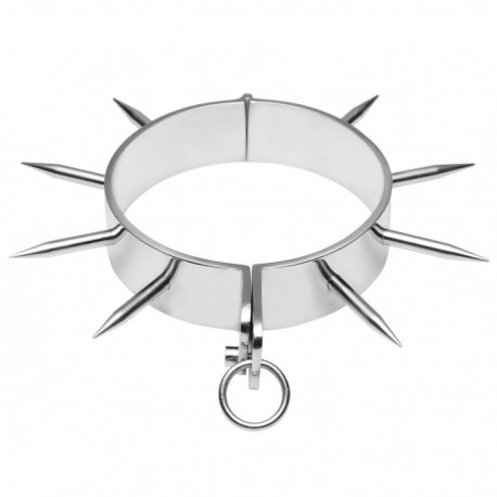 Collier d'esclave à pics en acier inox 