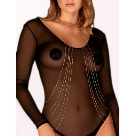 Collier bijou BDSM en chaîne dorée