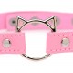 Chocker Kinky Kitty Pink Master Series - Détail du médaillon en forme de tête de chat