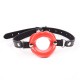 Bâillon écarteur en forme de bouche en silicone rouge