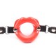 Bâillon écarteur en forme de bouche en silicone rouge