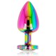 Bijou d'anus large Rainbow irisé