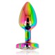 Bijou d'anus Rainbow irisé forme de cœur