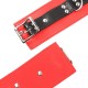 Paire de menottes rouges et noires avec boucle pour cadenas