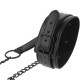 Collier BDSM noir avec laisse Black Line - Accessoire de bondage