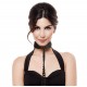 Collier BDSM noir avec laisse Black Line - Accessoire de bondage