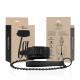Collier BDSM noir avec laisse Black Line - Accessoire de bondage