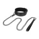 Collier BDSM noir avec laisse Black Line - Accessoire de bondage