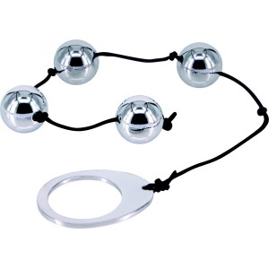 Chapelet anal ou vaginal boules acier - BDSM shop Malins-Plaisirs