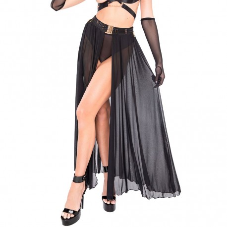 Jupe longue mesh noir Goddess - Tenue Dominatrice Malins-Plaisirs