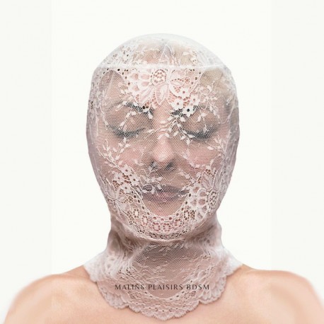 Cagoule dentelle blanche élégante - Accessoires BDSM Malins-Plaisirs Cagoule dentelle blanche élégante - Accessoires BDSM Malins-Plaisirs