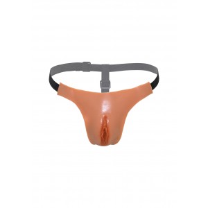 String avec faux vagin pénétrable - Lingerie travestis Malins-Plaisirs