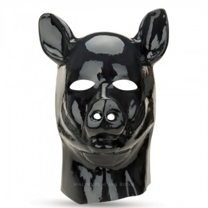 Cagoule de cochon latex moulé vue de face
