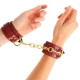 Menottes Vinyle rouge bordeaux - Accessoires BDSM Malins-Plaisirs