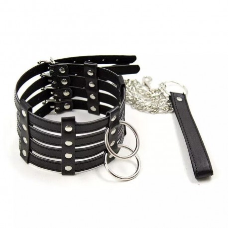 Collier sangles corset noir - Accessoires BDSM Malins-Plaisirs