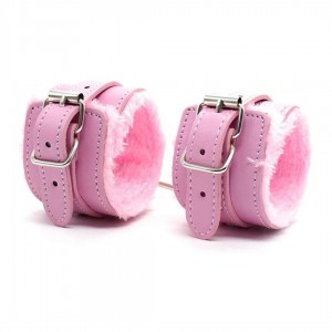 Menottes roses similicuir - Boutique BDSM Malins-Plaisirs