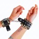 Menottes léopard et cuir - Accessoires bondage Malins-Plaisirs