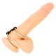 Double cockring en acier avec sangle en similicuir végétalien