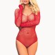 Body sexy rouge avec strass - Lingerie soumise Malins-Plaisirs