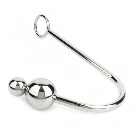 Crochet anal bondage hook acier 2 boules - Sextoy BDSM Malins-Plaisirs
