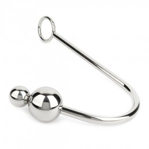 Crochet anal bondage hook acier 2 boules - Sextoy BDSM Malins-Plaisirs
