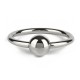 Cockring acier avec boule - Accessoires BDSM Malins-Plaisirs - Vue de face