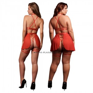 Ensemble lingerie bondage 4 pièces - Vêtements BDSM Malins-Plaisirs