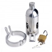 Cage de chasteté à pointes Pleasure Dom avec cadenas et anneau pénien