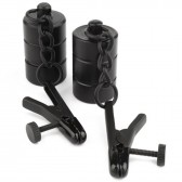 Pinces noires avec poids - Vos achats BDSM chez Malins-Plaisirs