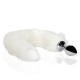 Plug LED blanc avec fourrure blanche de renard