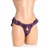 Harnais strapon violet en cuir