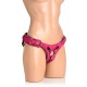 Harnais Strapon Corset en Cuir Rose Femdom