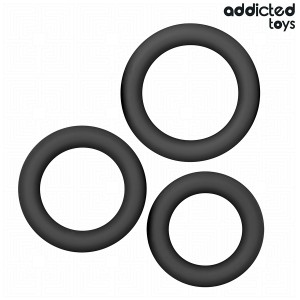 Kit de 3 anneaux péniens en silicone Addicted Toys – Malins-Plaisirs